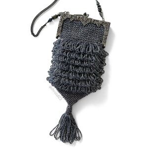 Vintage Beaded Snake Clasp Evening Bag
